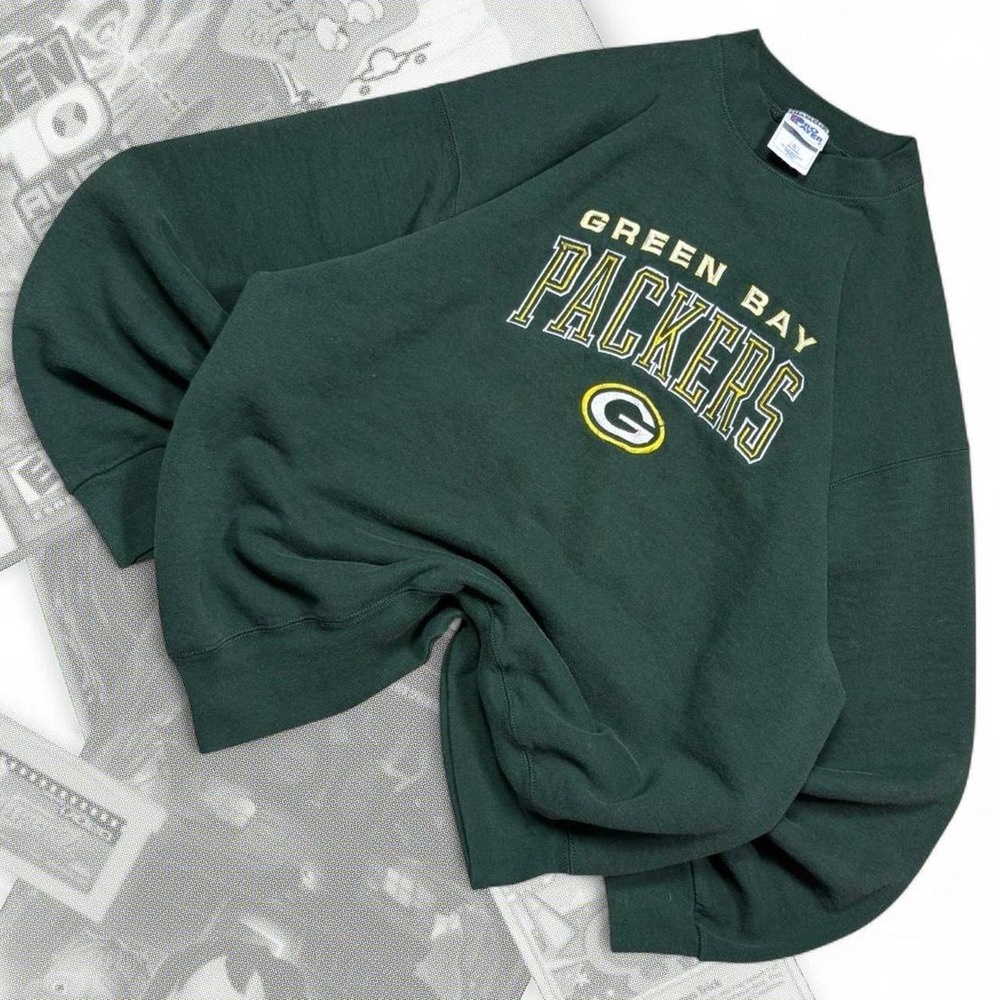 Vintage 90s Green & Yellow NFL Pro Player Green Bay Packers Pullover Sweatshirt
